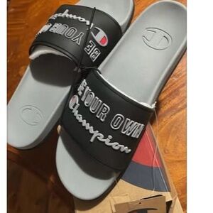 Champion Black and Gray Slip-On Loafers